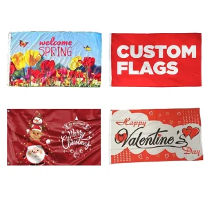 Custom Made Rectangle Standard Flag Multiple Available Sizes Polyester Custom Pattern Flag for Home Hotel Outdoor Display