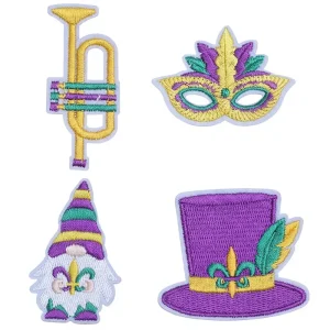 Custom Mardi Gras Embroidery Patch Iron on Carnival Festival Applique for Jackets Hats Costumes Bags OEM ODM