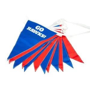 Custom Mini Personalized 100D Polyester Fabric Pennants Bunting String Flag for Birthday Party Wedding Promotional Events