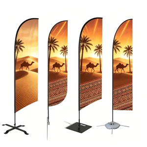 Custom Outdoor Advertising Beach Teardrop Feather Flag 12 15 Feet Tall