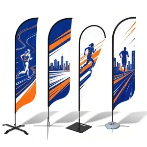 Custom Outdoor Flying Beach Flag Tearful Feather Business Ad Banner Promotional Flags & Banners