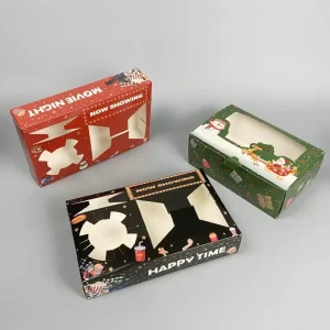 Custom Paper Box Displaying Holiday Sweets Presents Christmas Cut-Out Window Gift Boxes