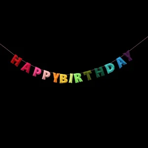 Custom Party Supplies Color Felt Birthday Letters Flower Children’s Party Decoration Props Venue Layout Felt Birthday Banner