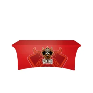 Custom Polyester Anime Theme Portable Tablecloth for Trade Shows Stretchable Thermal Transfer Printing Print Your Own Logo