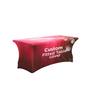 Custom Portable Anime Theme Trade Show Sublimation Printed Logo Polyester Stretch Spandex Table Cover for Indoor Outdoor Events
