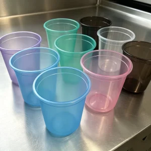 Custom Print Logo Transparent Plastic Cup Coffee Bubble Tea Soft Drink Coffee Shop with Lid Takeout PET Plastic U Shape Cup Blue