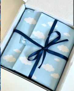 Custom Print Sky Cloud Christmas Tissue Paper Bulk Baby Shower Xmas Holiday Gift Inner Packaging Tissue Wrap