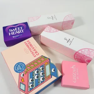 Custom Printed Artistic Trendy Holiday Food Grade Paper Packaging Boxes Recyclable Cardboard Gift Boxes ForCandy Gifts