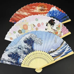 Custom Printed Bamboo Hand Fans for Festive Occasions for Christmas Diwali April Fool’s Day Chinese New Year Party Decorations