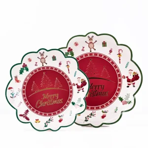 Custom Printed Merry Christmas Tableware for Graduation Easter Valentine’s Day Parties Holiday Birthday Celebration Decorative