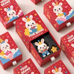 Custom Printed Paper Drawer Box Cardboard Toy Gift Packaging Box with EVA Insert Tray for Kids Gifts