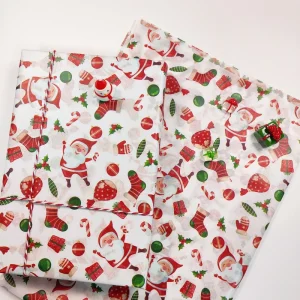 Custom Printed Santa Claus Christmas Tissue Paper for Gift Bags Stuffing Wrapping Holiday Winter Party Decor & Craft Tissue