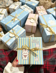 Custom Printed Snowflake Star Pattern Christmas Wrapping Paper Bulk Multi Color Holiday Gift Packaging Wrap Paper