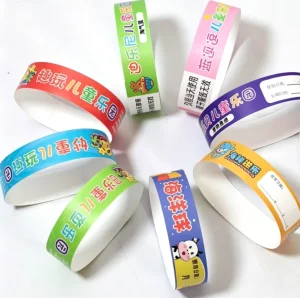Custom Printed Waterproof Tyvek Disposable Wristbands for Children’s Amusement Parks and Event Entrance