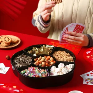Custom Printing Flower Shape Plastic Dry Fruit Tray Candy Box
