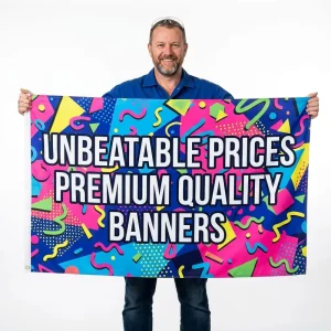 Custom Promotional Banner Sign Double Sided Printing Knitted Polyester Fade Resistant for Shopping Mall Low MOQ Y