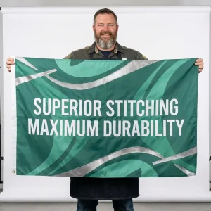 Custom Promotional Banner Sign for Retail Promotion Durable Polyester HD Sublimation Print Fade Resistant Y