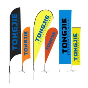 Custom Promotional Small Medium Large Outdoor Advertising Teardrop Beach Feather Flag With Base