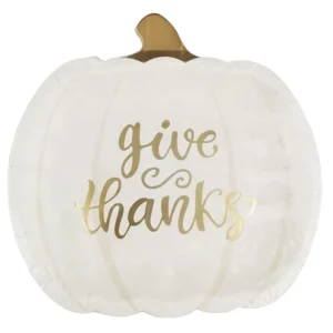 Custom Pumpkin Shaped Foil Paper Plates Thanksgiving Party Supplies Autumn Paper Plates with Heavy Duty Paper