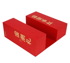 Custom Rigid Paperboard Gift Box With Gold Foil Stamping Logo Printing for Wine Champagne Liquor Bottle Packing