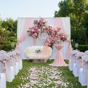 Custom Romantic Wedding Flower Decorations High Quality pink Silk Artificial Flowers for Indoor and Outdoor Wedding Decor
