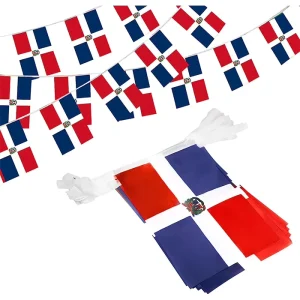 Custom Shape Size Rectangle Triangle Dominica Dominican Republic Banner String Flag for Indoor Outdoor Decorations
