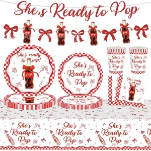 Custom She’s Ready to Pop Baby Shower Party Supplies Retro Soda Theme Decorations Manufacturer