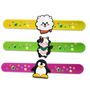 Custom Silicone Slap Bracelet Cartoon Slap Bracelet Toys Party Rubber Ruler Slap Wristband