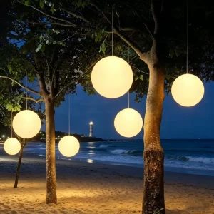Custom Sizable Durable Reusable Indoor Outdoor LED Moon Ball Decorative Light for Christmas Festivals