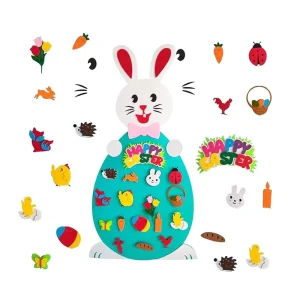 Custom Size Kids Wall Hanging DIY Easter Bunny Felt Decorations Detachable Ornaments 50 Colors Durable Handmade Festive Decor