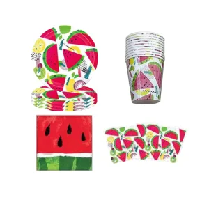 Custom Summer Watermelon-Themed Napkins Paper Plate Tableware Set Summer Parties Kids Birthday Decor Halloween Events Baby