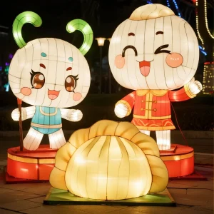 Custom Tangyuan Shaped Lantern Dumpling Lamp for Thanksgiving Lantern Festival Decor Food Theme Event Gift Idea