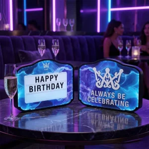 Custom VIP Welcome Party Wedding Christmas Acrylic LED Sign Balloon Bouquet For Ice Bucket Event Decoration Set
