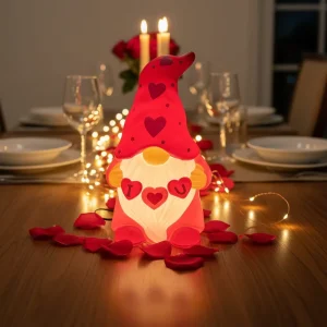 Custom Valentine Glitter Gnomes Plastic Blow Molding Faceless Old Man Valentine’s Day Gift Wedding Home Decor Figurine