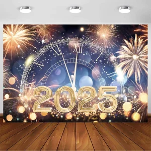 Custom Various Styles Happy New Year Backdrop NYE Decorations Happy New Year Banner Garage Door Decoration