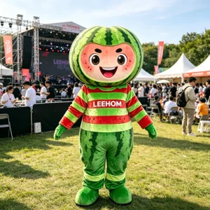 Custom Watermelon Fruit Cartoon Mascot Costume Fluffy Furry Foam Carved EVA Inflatable Full Body Suit Adults Festival Trade