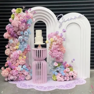 Custom Wedding Ceremony Decor Arch Birthday Party Stage Decoration Bridal Shower Wedding Backdrop PVC Marriage Event Background