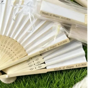 Custom Wedding Party Return Gift Dance Performance Bridal Shower Decoration European Style Retro Foldable Bamboo Hand Fan