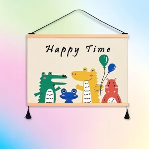 Custom Wood Wall Hanging Scroll Anime Poster for Home Decor Digital Printed Promotional Flags and Banners