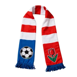 Custom World Football Fans Scarf Double Sided Logo Printed for Supporter Celebrations and Promotional Displays