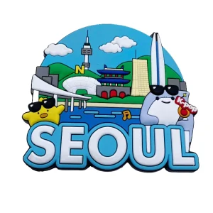 Custom logo Fridge Magnet New Home Decorative Souvenir Seoul Souvenir PVC Rubber Silicone Fridge Magnet Maker
