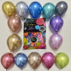 Customizable 10 Inch Disposable Metallic Latex Party Balloons for Birthday Mother’s Day Halloween Back to School