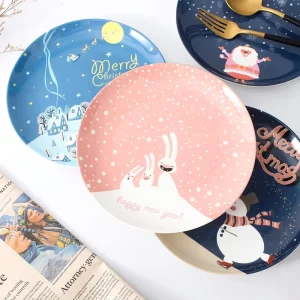 Customizable Ceramic Plates Creative Nordic Style Microwave Safe Dinnerware Gift Dishes for Household Dining Restaurants Hotels