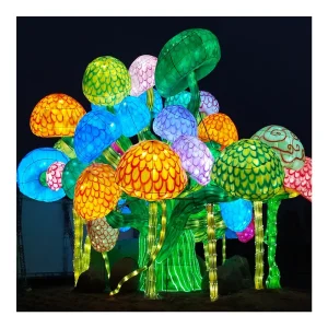 Customizable Chinese Lantern Festival Flower Lotus Lights Colorful Outdoor Decoration for Mid Autumn Festival Handmade Crafts