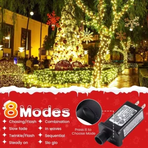 Customizable Christmas Firecracker Lantern 8 Modes Waterproof IP44 Warm White Decorative Hanging String Light