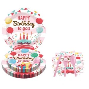 Customizable Disposable Party Sets Birthday Supplies Dessert Cake Plates for Bakeries Cake Shops Cafes
