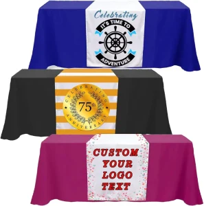 Customizable Eco Friendly Polyester Table Runner Thermal Transfer Printing Tableware Business Logo Promotional Parties Romance