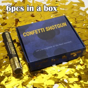 Customizable Gold Confetti Party Poppers Compressed Air Handheld Biodegradable Confetti Cannon