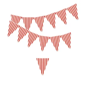 Customizable Golden Classic Red White Stripe Party Banner Festival Party Circus Carnival Decoration Hanging Banner Festive