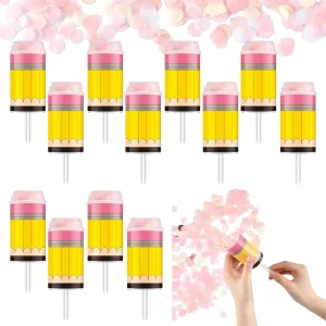 Customizable Halloween Back School Baby Shower Wedding Birthday Party Decoration Plastic Paper Rich Colors Push Pop Confetti